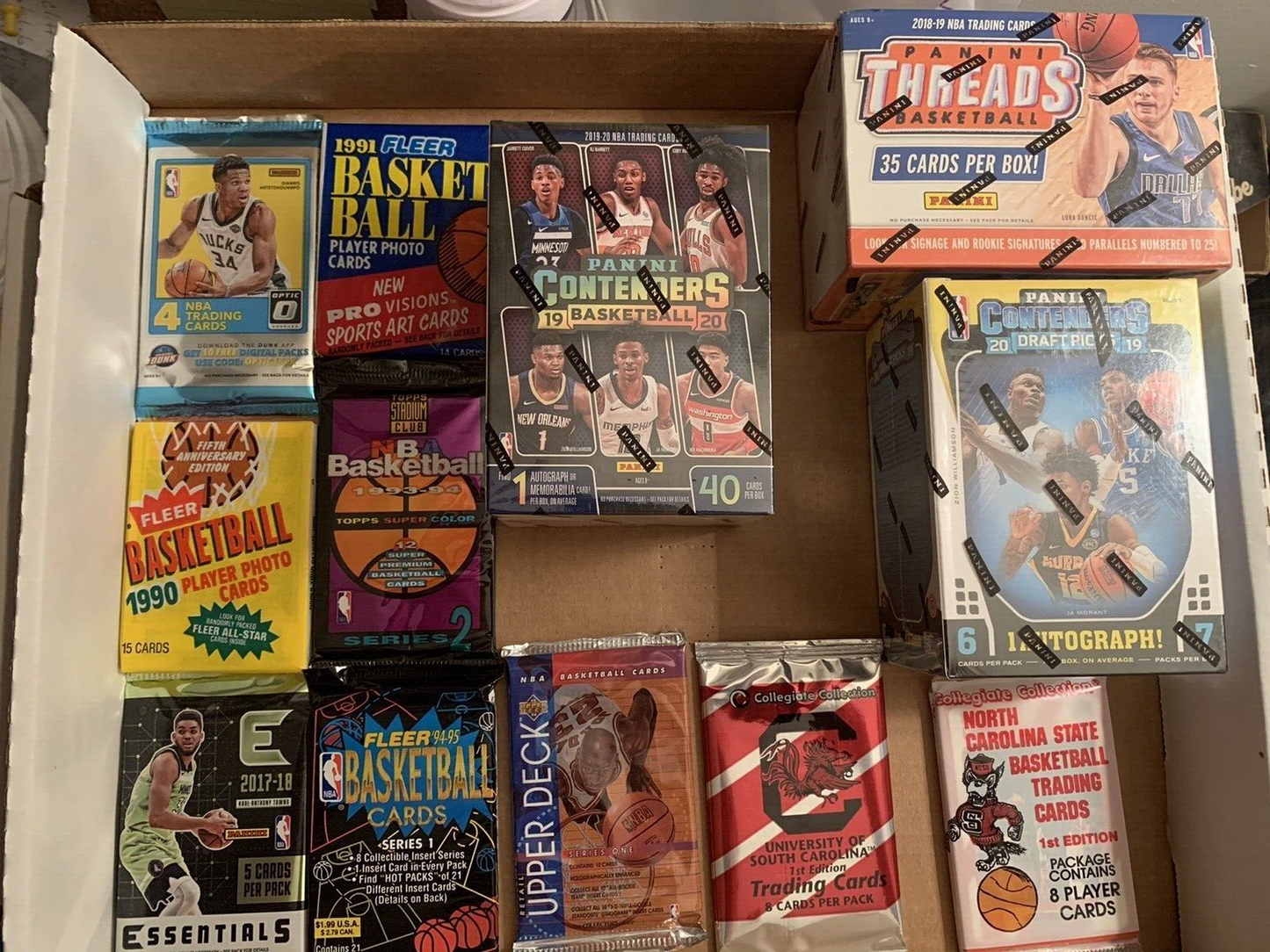 100 Basketball Card Lot in Unopened Packs